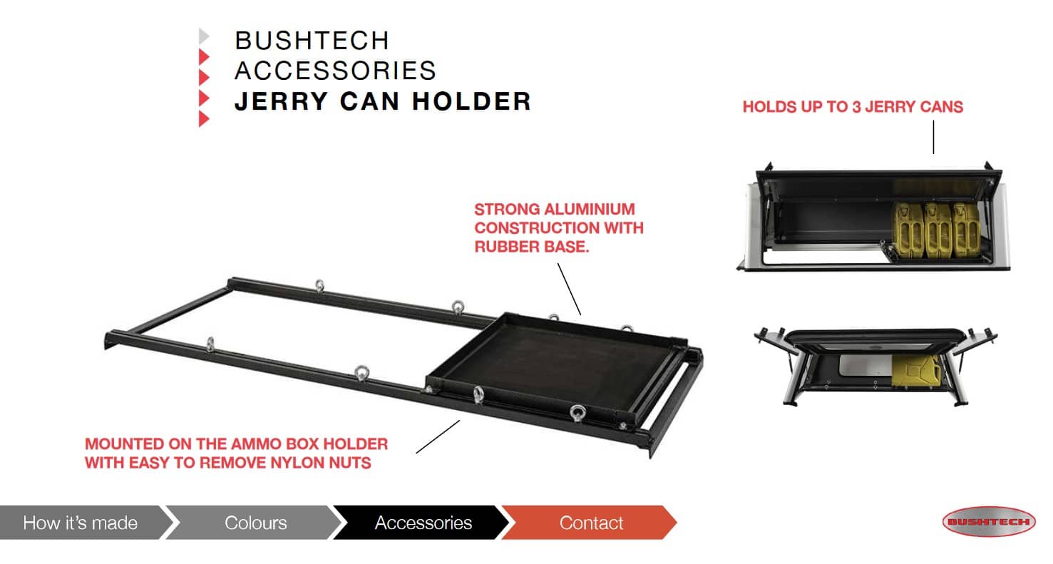 Bushtech Canopy Accessory - Jerry Can Holder - Expedition Equipment