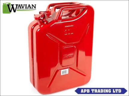 Plastic Jerry Can Blue10 Litre UN Stackable With Screw Cap DIN 51 Red