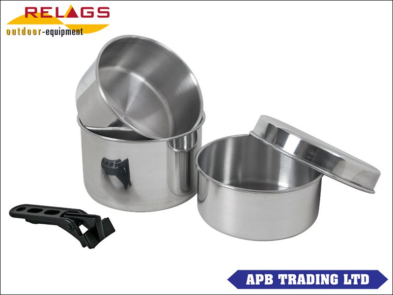 Relags_Stainless_550b0332da30e.jpg Relags Stainless Steel 'Biwak 2' Cooking Set - Image 1