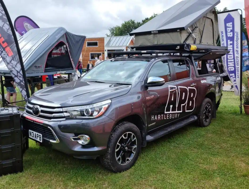 a car with a roof tent on top